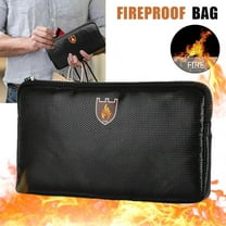 Hmoddpon-Fireproof Waterproof Document Bag File Money Safe Box Secret File Protect Pouch
