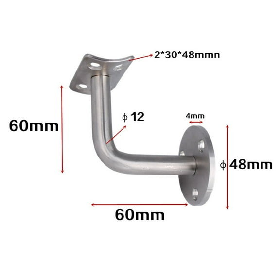 Hmoddpon-Silver Stair Handrail Bracket Bannister Wall Support Hand Rail Balustrade Strong
