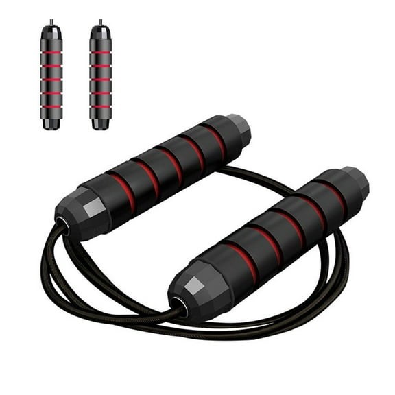 Hmount Deeroll 1PCS Skipping Rope Tangle-Free with Ball Bearings Rapids Speed Jump Rope Cable(Black&Red)
