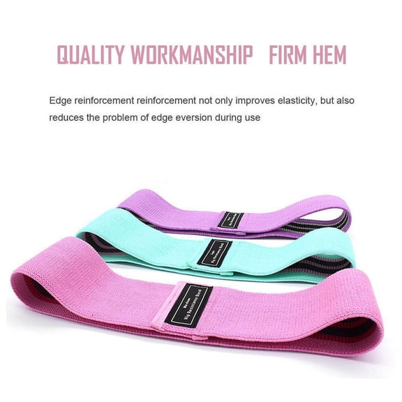 Hmount Deeroll 3PCS Hip Trainer Yoga stretch band Training Pull Rope For Sports Pilates Hip belt Fitness Loop Resistance Bands Squat belt(Pink+Purple+Green)