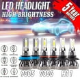 thumbnail image 1 of Hmount Deeroll 6PCS MINI 9005+9006+H11 LED Headlight Hi/Low Beam Bulb Fog Light Set 6000K White, 1 of 9