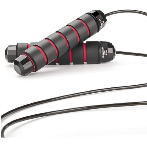 Hmount Deeroll Fitness Gear Adjustable Length Jump Rope Best Workout Equipment Skipping Rope Speed Bearing Perfect, Black and Red