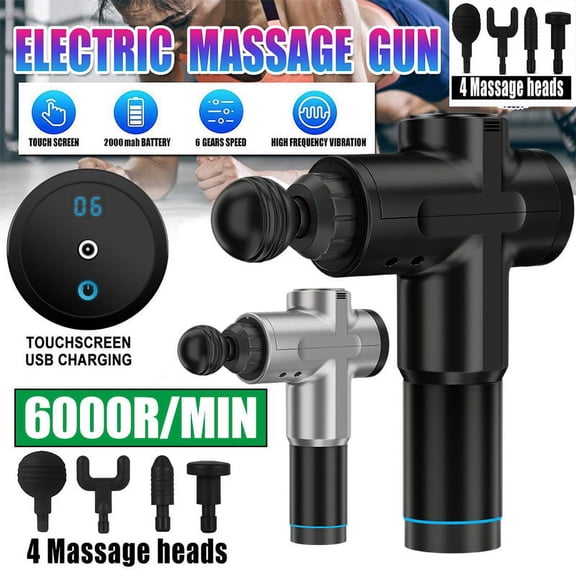 Hmount Deeroll Mute Electric Massage Fascia Gun Relieves And Relaxes Muscles Therapy Instrument(Black)
