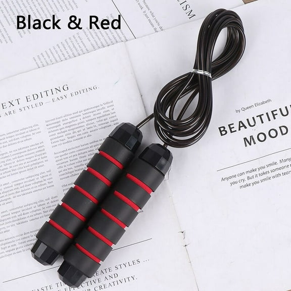 Hmount Deeroll New Jump Rope Aerobic Exercise Boxing Skipping Adjustable Bearing Speed Fitness Gym(Black&Red)