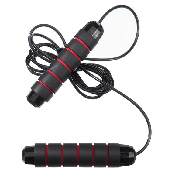 Hmount Deeroll New Women Men Weighted Skipping Rope Steel Wire Adjustable Speed Jump Rope Workout Exercise Sports Accessories Tools(Black&Red)
