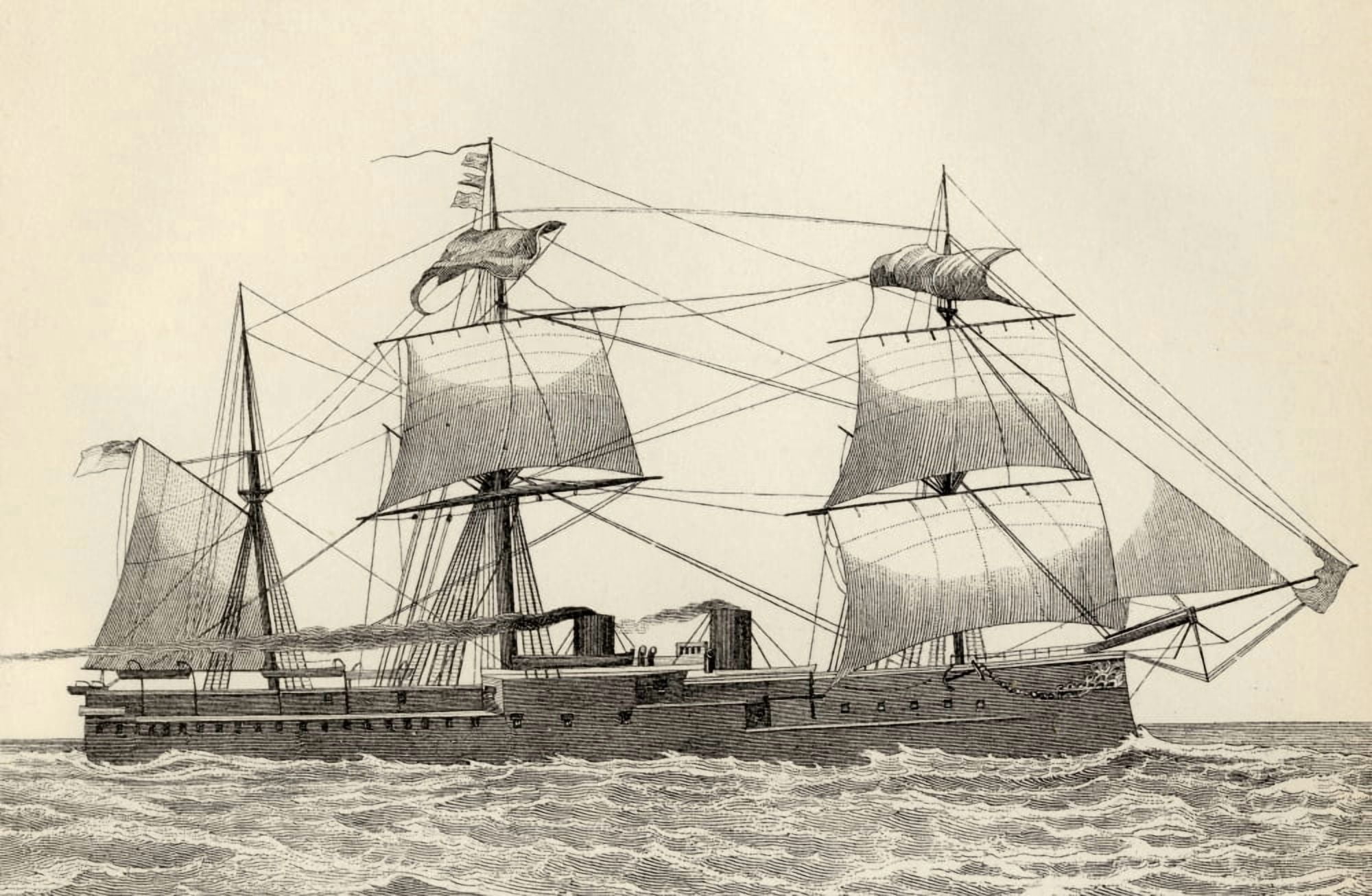 Hms Alexandra 9490 Tons Twin Screw British Battleship Launched 1875 From The National Encyclopaedia Published By William Mackenzie London Late 19Th Century Canvas Art - Ken Welsh Design Pics (18 x 11