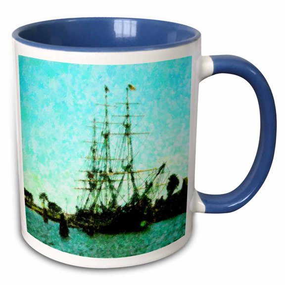 3drose, Hms Bounty, 11oz Two-tone Blue Mug
