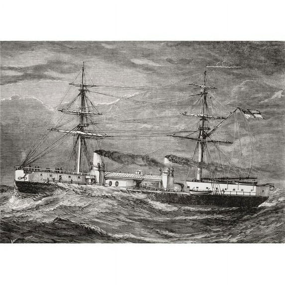 Hms Inflexible. Invincible Class Battlecruiser of The British Royal Navy From The Book Our Own Magazine Published 1885 Poster Print, 34 x 24 - Large