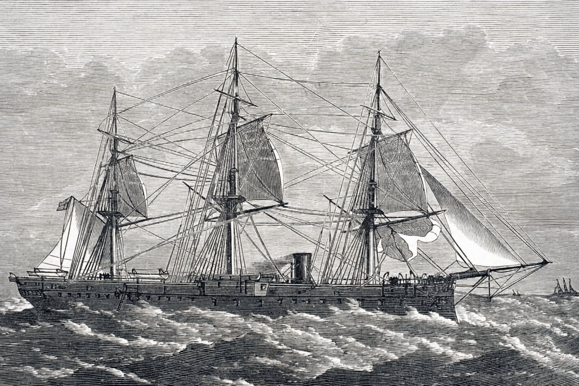 Hms Invincible At The Queens Jubilee Naval Review In 1887 From Illustrated London News July 1887 Canvas Art - Ken Welsh Design Pics (34 x 22)