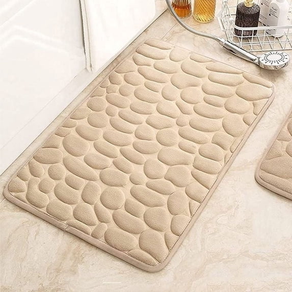 Hmsavn 2 of Set Bathroom Rug ,Memory Foam Bath Rug Toilet Mat Soft Absorbent Thick Rug Non-Slip Backing Universal Machine Washable Suitable For Bathroom Antiskid