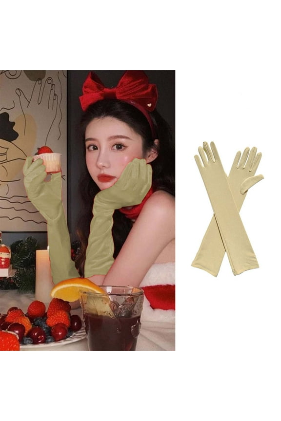 Adult Over Elbow Stretch Long Spandex Opera Gloves Milk Silk Stretch Gloves Warm Knit Winter Gloves Christmas Gifts Stocking Stuffers for Women Gifts