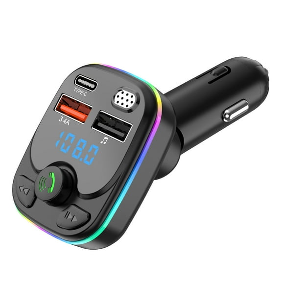 Hmsavn Car Mp3 Bluetooth Player Car Hands- USB Charging Fm Transmitter Light Receiver Electronics