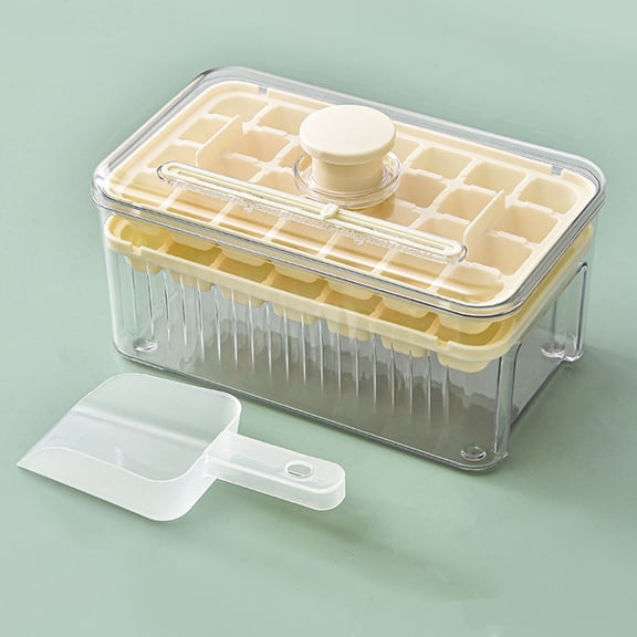 Hmsavn Kitchen Gadgets Ice Trays, Ice Cubes Tray with Lid and Bin,56 Pcs Ice Cubes Molds with Ice Scoop,Easy Release & Save Space, Ice Cubes Storage Container Set Kitchen Essentials