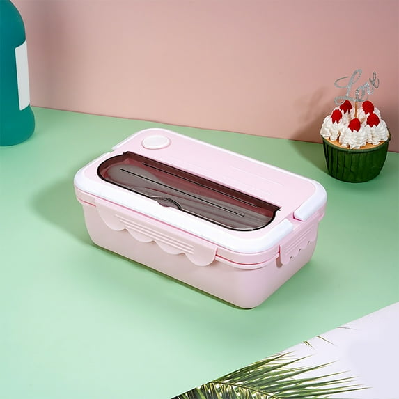 Hmsavn Lunch Box Divided Lunch Box, Microwave Heated Plastic Lunch Box, Microwave Oven Student Meal Box Office Worker Portable Tableware Meal Box Food Storage Containers for School, Work and Travel