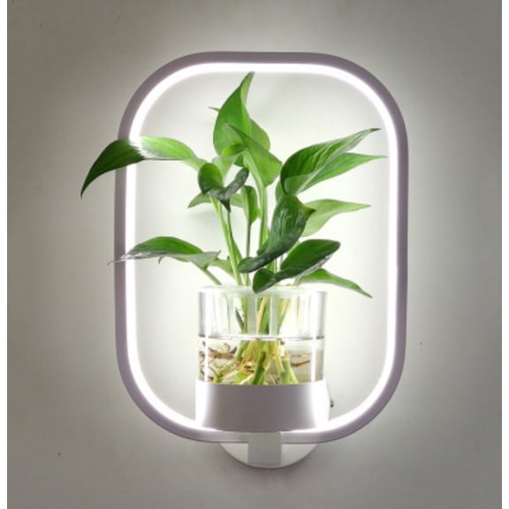 Hmsavn Modern LED Wall Light Indoor White Ring Wall Lamp Warm Light 3000 K With Flower Pot Wall Lights for Living Room Bedroom Hallway Balcony Staircase Lighting Light Home and Kitchen