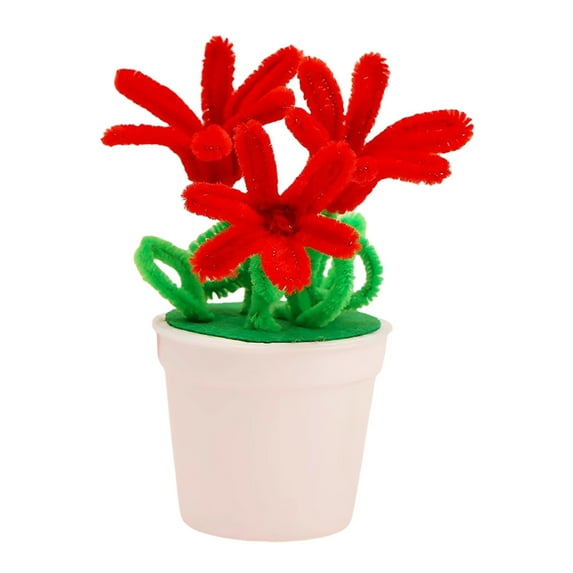 Hmsavn Mother's Day Gifts Mother's Day Twisted Stick Hairy Flower Potted Children's Kindergarten Home Decor