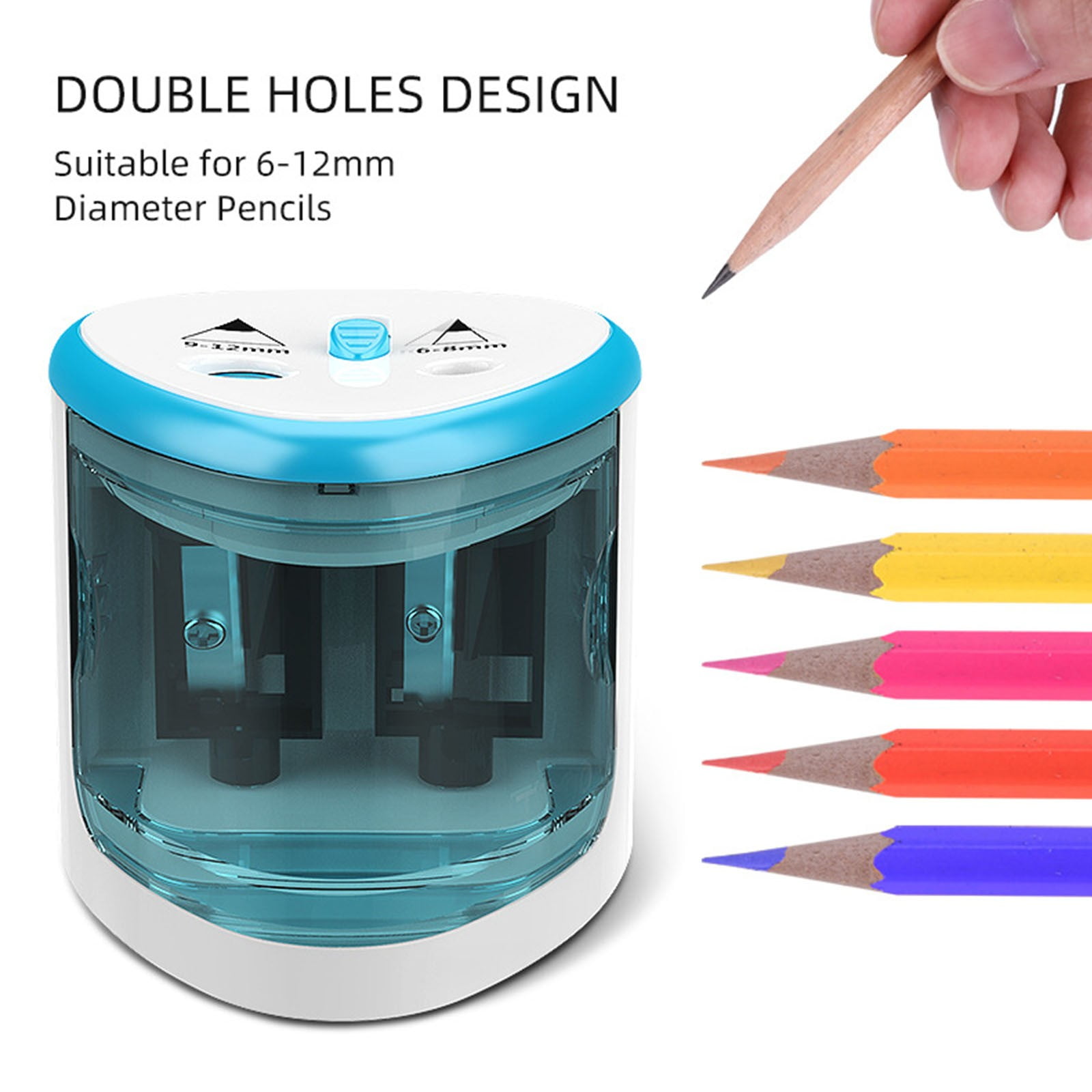 Hmsavn School Supplies Electric Pencil Sharpener for Colored Pencils