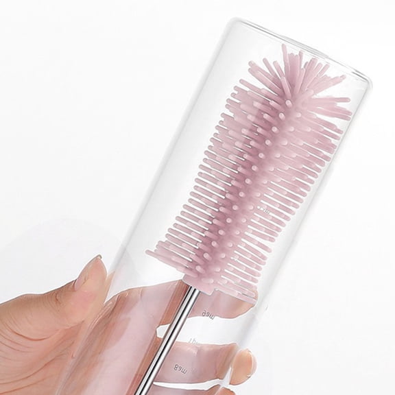 Hmsavn Scrubbing Brushes Bottle Brush Straw Cleaner With Transparent Hooks Long Water Bottle Brush For Cups Hydro Flasks Wine Glasses Dishes Handle Bottle Brush Glasswares Mug Clean Supplies