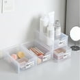 thumbnail image 1 of Hmsavn Small Desk Organizer, Stackable Organizer Drawers, Clear Desk Storage Box, Stacking Desktop Organizer for Office and Home(Wide Open Version, Clear White), 1 of 3