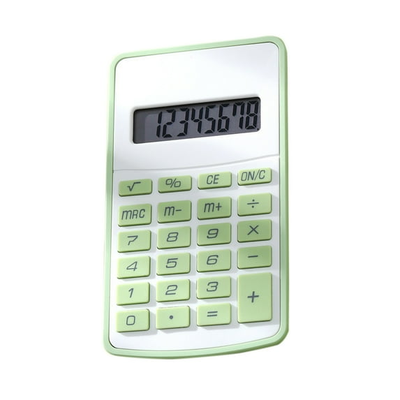 Hmsavn Standard Calculator 8 Digit Desktop Calculators with Large Display Round Button Candy Color Portable Calculator for Office Home School,Green