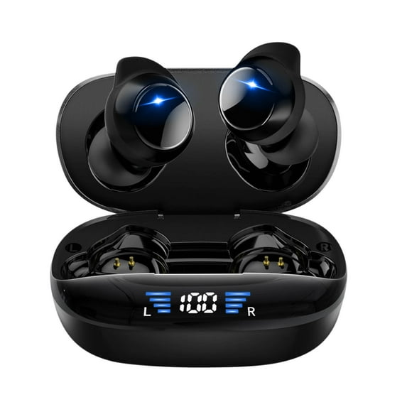 Hmsavn Wireless Earbuds Mini Bluetooth Earphones True Wireless Sports 5.2 Digital Display Headphones In-Ear Noise Reduction Headsets for Workout Running Exercise Gym Electronics