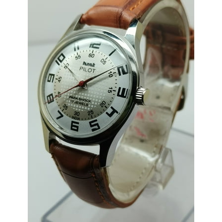Hmt Pilot Mechanical Hand Winding Stainless Steel Vintage Wristwatch