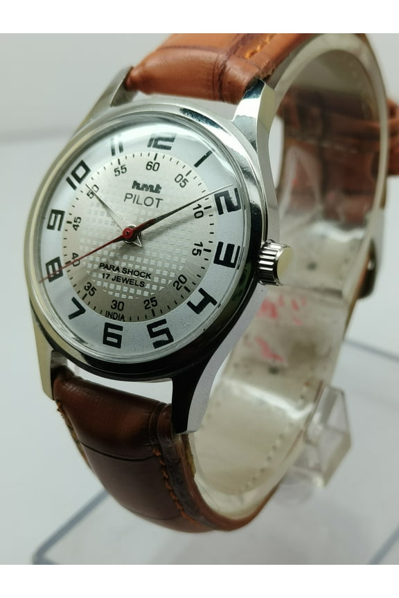 Hmt Pilot Mechanical Hand Winding Stainless Steel Vintage Wristwatch