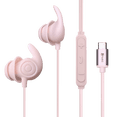 thumbnail image 1 of Hmusic Casual Listening Noise Canceling in-Ear Earbuds, USB Type C Wired Earphones with Mic for iPhone 16(Pink), Gummy Snail Flexible Silicone Earplug, 1 of 9