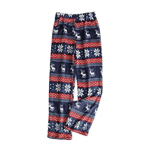Hngshg Christmas Pajama Pants for Women Fleece Fuzzy Lounge Pants Elastic Waist Straight Leg Sleep Pants with Pockets