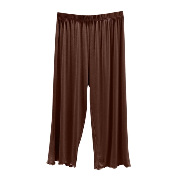 Hngshg Women's Capri Pajama Pants High Waisted Elastic Lounge Pants Soft Pj Bottom Sleep Pants with Pockets