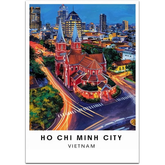 Ho Chi Minh Map City Retro Style Travel Canvas, Ho Chi Minh Map City Vintage Rustic Canvas Print, Home Office Wall Decoration, Ho Chi Minh Map City Country Canvas Canvas FZwegV