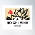 thumbnail image 1 of Ho Chi Minh Vietnam Lotus Woodblock Print Art Poster Wall Art, Modern Wall Decor For Living Room Bedroom, 16x24 UNFRAMED, 1 of 3