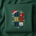 thumbnail image 1 of Ho Ho Ho Christmas Embroidered Sweatshirt, Festive Polar Bear Crewneck, Holiday Cocoa Sweater, Cute Winter Theme Apparel Gift, 1 of 4