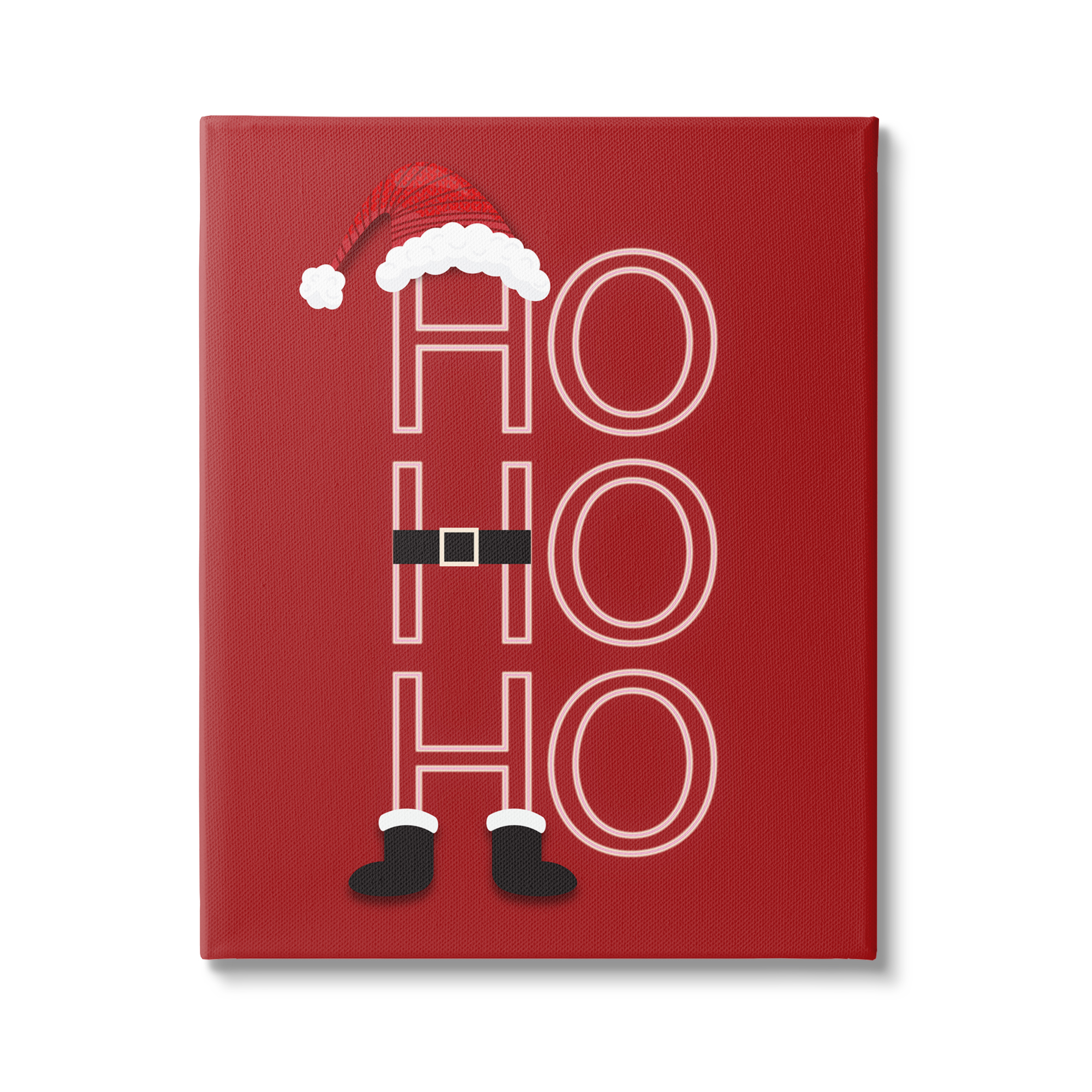 Ho-Ho-Ho Clever Red Santa Claus Outfit Typography Inspirational Graphic Art Gallery-Wrapped Canvas Print Wall Art