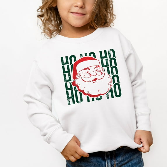 Ho Ho Ho Glitter Santa - Toddler Graphic Sweatshirt