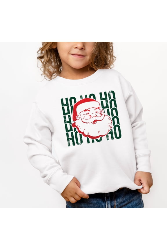 Ho Ho Ho Glitter Santa - Toddler Graphic Sweatshirt