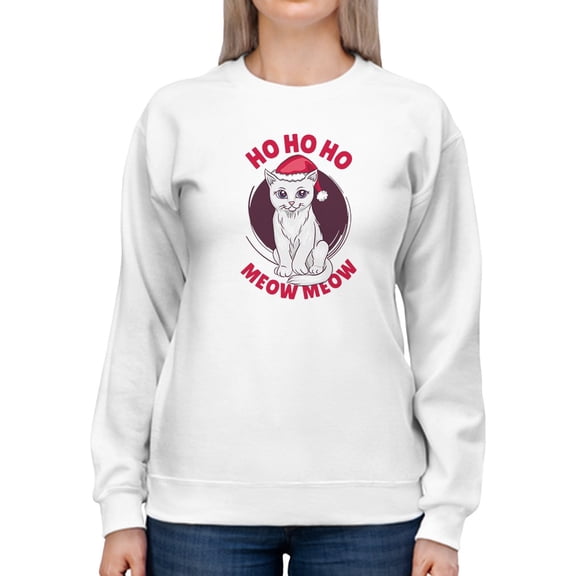 Ho Ho Ho Meow Meow Women Sweatshirt, Female XX-Large