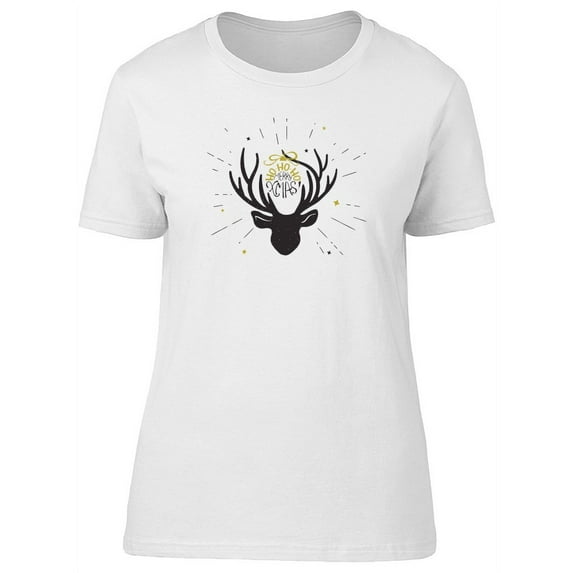 Ho Ho Ho Merry Xmas Reindeer Tee Women's -Image by Shutterstock