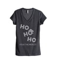 thumbnail image 1 of Ho Ho Ho Pour The Merlot Women's Fashion Relaxed V-Neck T-Shirt Tee Charcoal Grey 2X-Large, 1 of 3