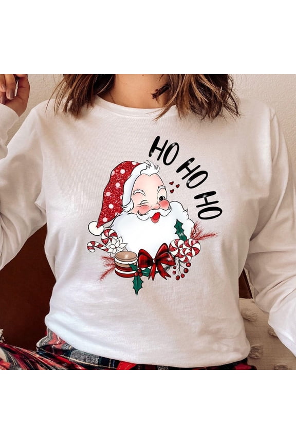 Ho Ho Ho Santa Shirt Christmas Shirt Funny Santa Shirt Holiday Apparel Christmas Gift Cute