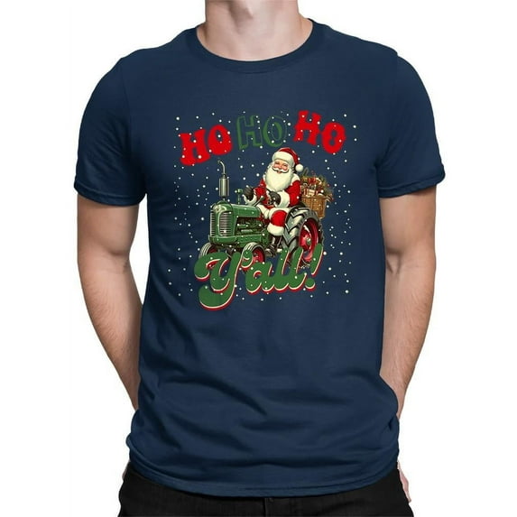 Ho Ho Ho Y'all - Santa Tractor Xmas T-shirt Men's