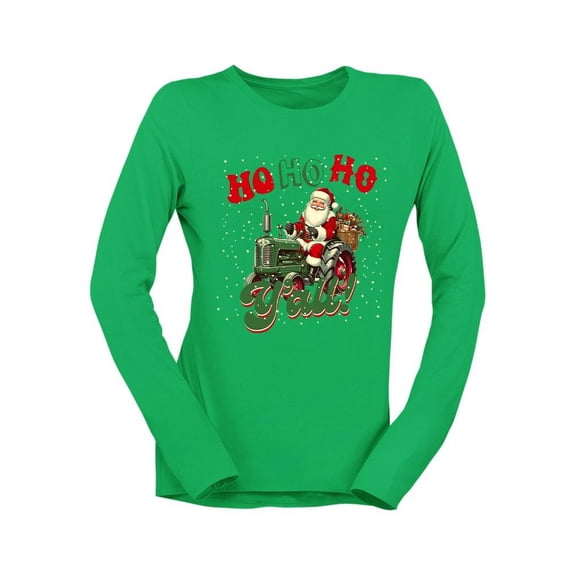 Ho Ho Ho Y'all - Santa Tractor Xmas Women's Long Sleeve