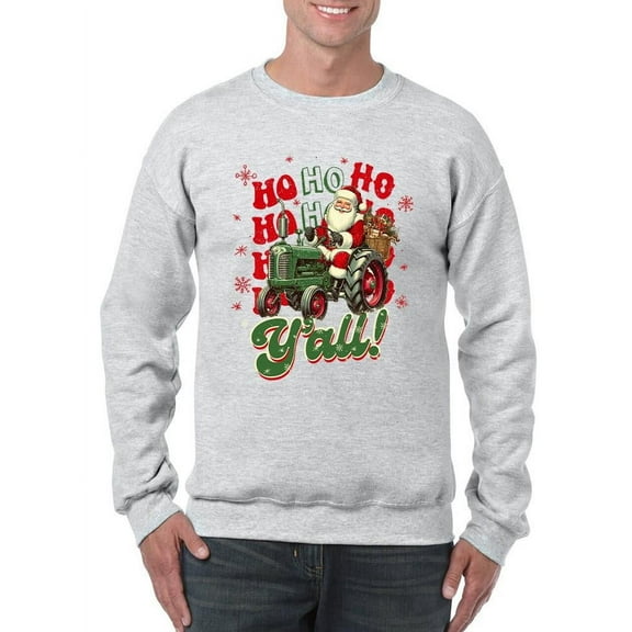 Ho Ho Ho Y'll - Santa On Tractor Christmas Men's Sweatshirt
