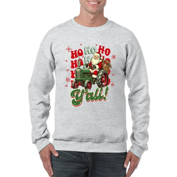 Ho Ho Ho Y'll - Santa On Tractor Christmas Men's Sweatshirt