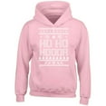 thumbnail image 1 of Ho Ho Hoder Ugly Christmas Santa Print Hoodie Unisex Color Light pink X-Large, 1 of 2