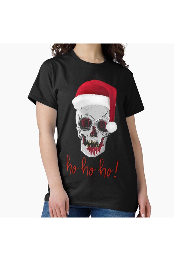 Ho Ho Holiday Graphic with Unique Dark-Inspired Style Unisex T-Shirt, up to size 5XL