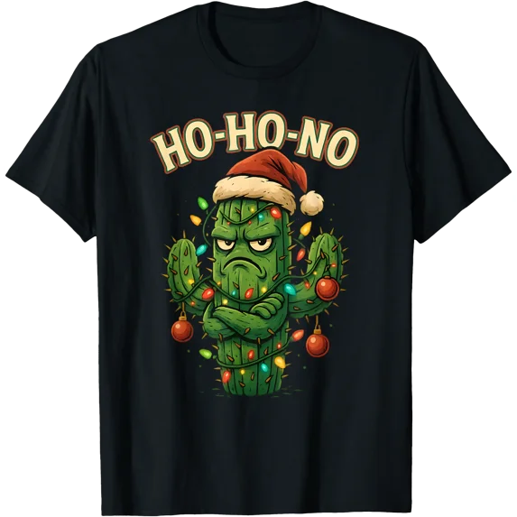 Snowing Grumpy Ho-Ho-No Funny Christmas Cactus, Grumpy Holiday Meme T-Shirt - Walmart.com