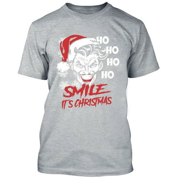 Ho Ho Smile Its Christmas T-shirt Ugly Christmas Tee Color Sport Gray 3X-Large