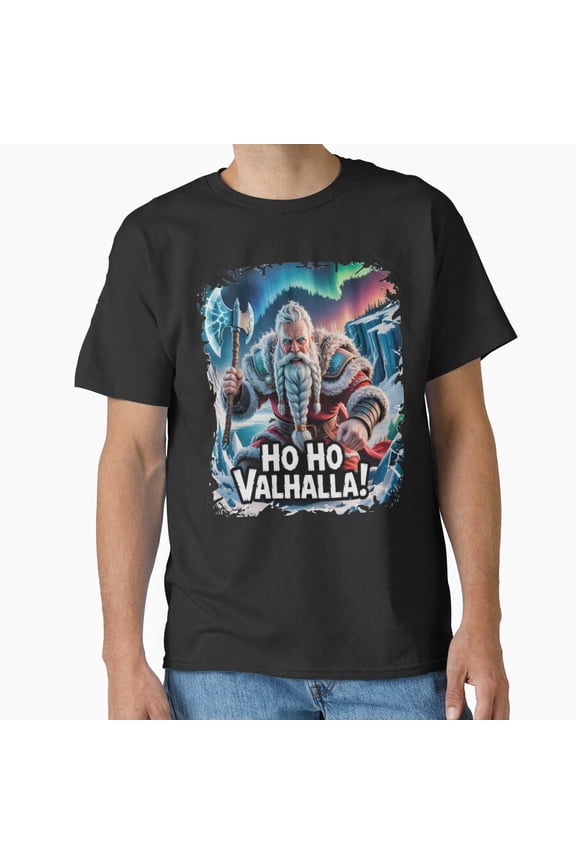 Ho Ho Valhalla Funny Viking St. Nick Norse Mythology G2951 Unisex T-Shirt, Up to Size 5XL