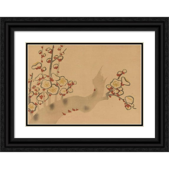 Hōchū Nakamura 18x14 Black Ornate Wood Framed Double Matted Museum Art Print Titled - Korin Gafu, Pl.04 (1868-1912)